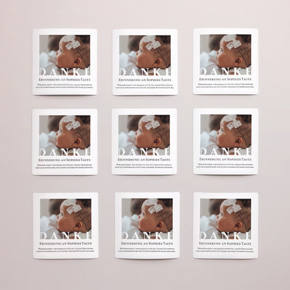 Dankeskarte Taufe Satz von 9, magnetisch. Grafik foto N° 3