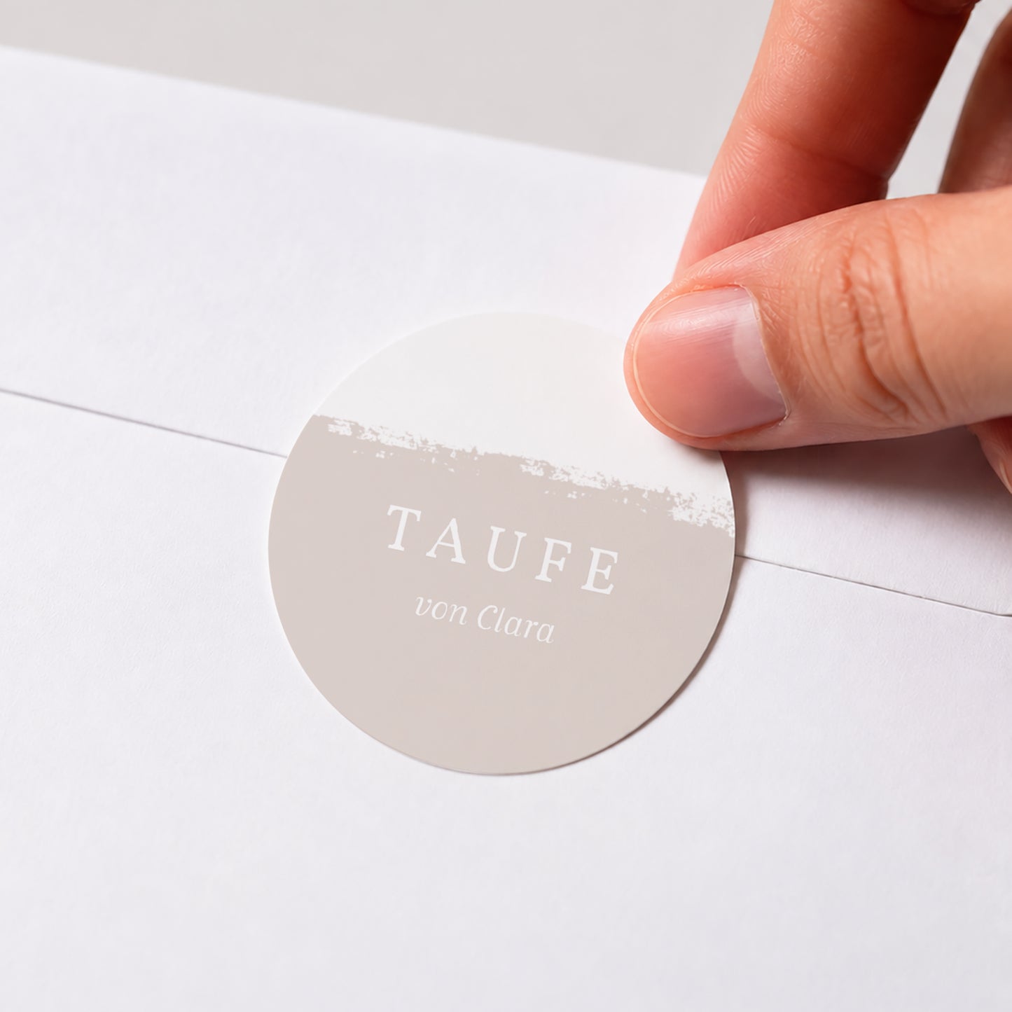 Sticker Taufe Rund Bicolor Brush foto N° 1
