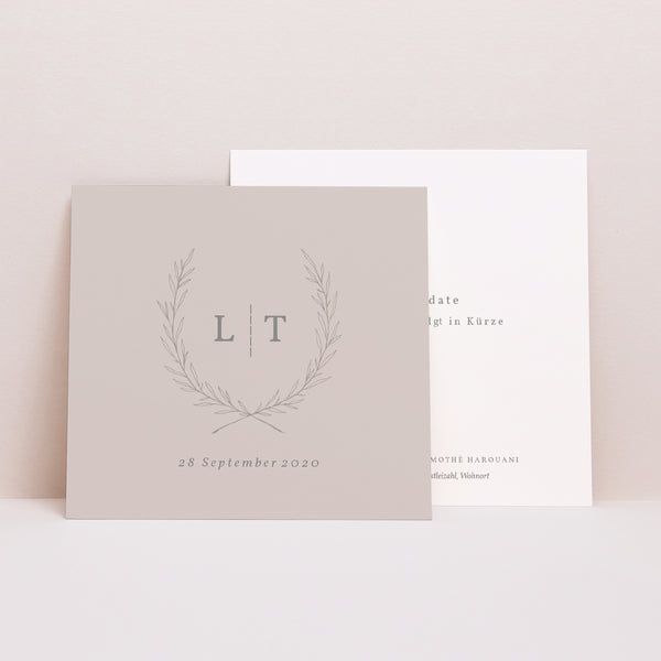 Save the date Karte Hochzeit Quadrat Kinfolk floral foto