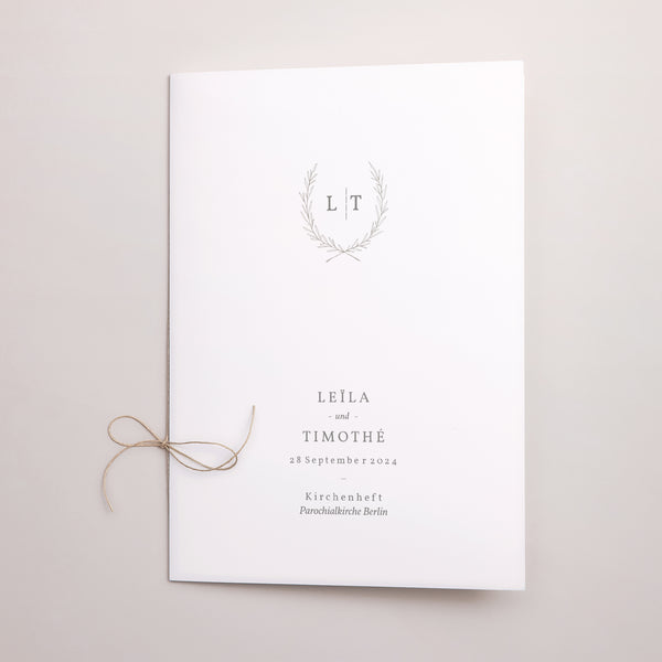 Kirchenheft Hochzeit Doppelflügel Kinfolk floral foto