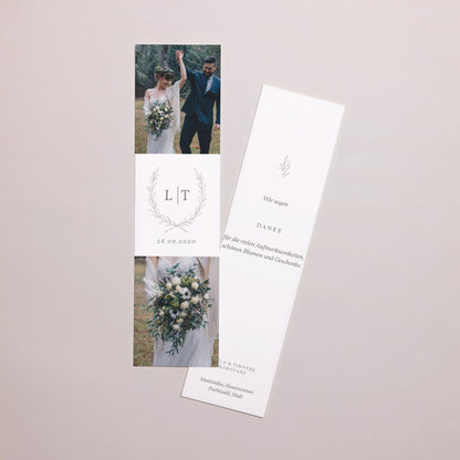 Dankeskarte Hochzeit Lesezeichen Kinfolk floral foto N° 1