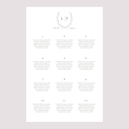 Sitzplan Hochzeit Porträt 60 x 90 cm Kinfolk floral foto N° 2