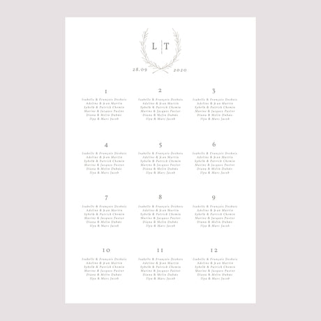Sitzplan Hochzeit Porträt 60 x 90 cm Kinfolk floral