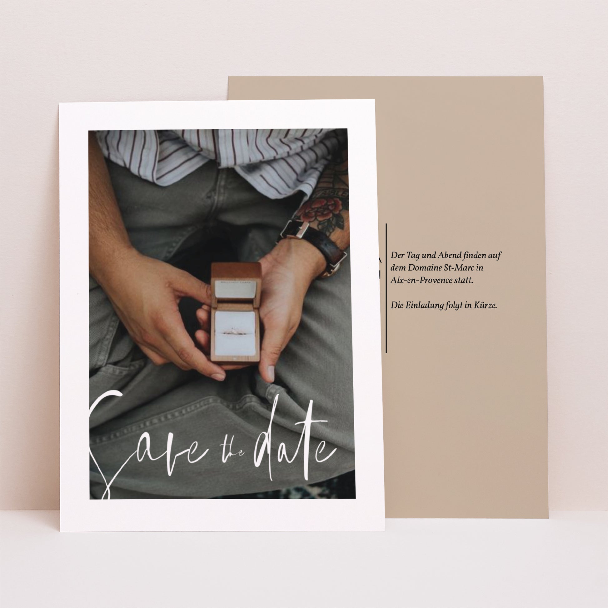 Save the date Karte Hochzeit Porträt Handschriftliche Typo foto N° 1