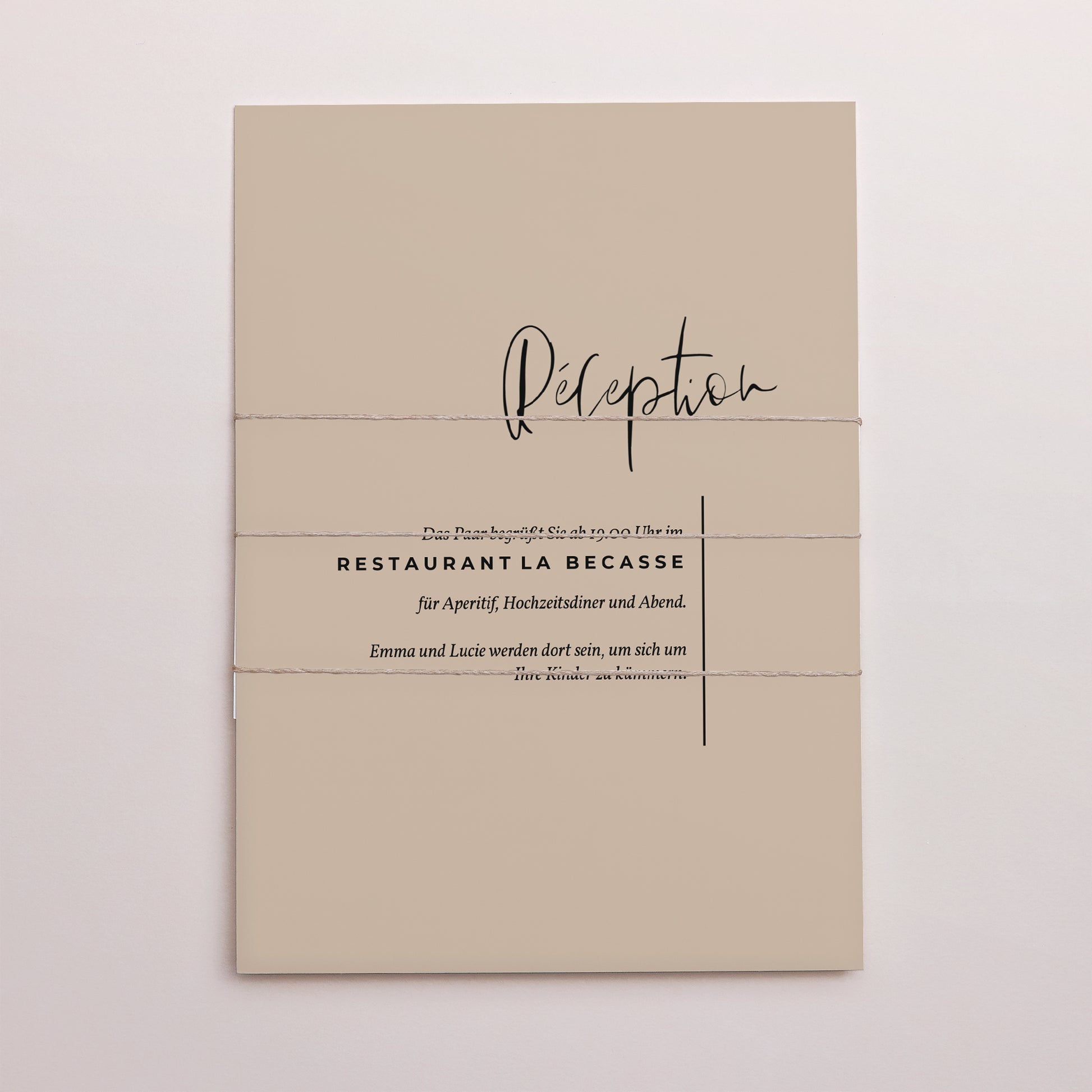 Hochzeitseinladung 3 Karten, Band Handschriftliche Typo foto N° 4