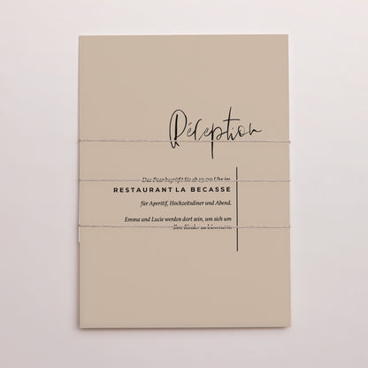 Hochzeitseinladung 3 Karten, Band Handschriftliche Typo foto N° 4