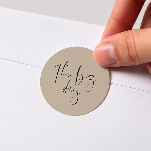 Sticker Hochzeit Rund Handschriftliche Typo foto