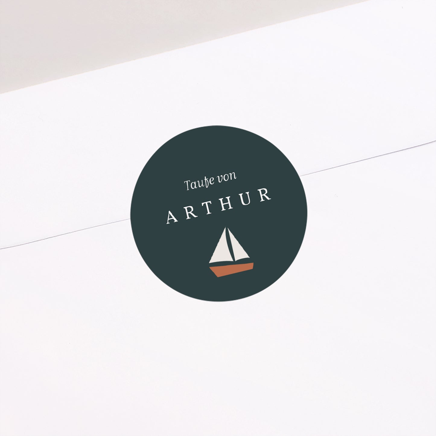 Sticker Taufe Rund Kleines Schiff foto N° 2