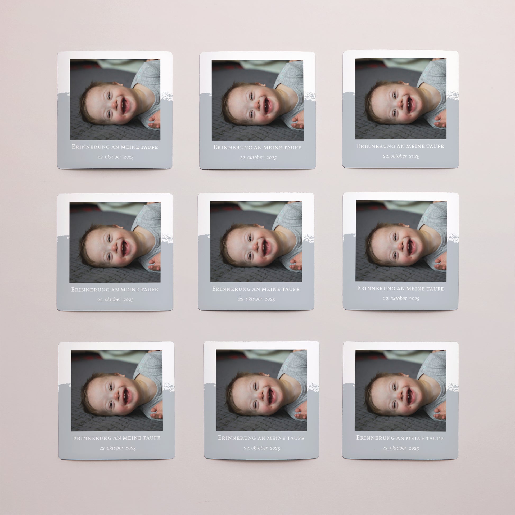 Dankeskarte Taufe Satz von 9, magnetisch. Pinsel-Effekt foto N° 3