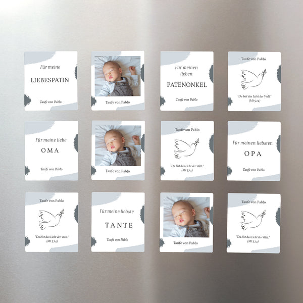 Dankeskarte Taufe Pack mit 12, magnetisch Artsy-Craftsy foto