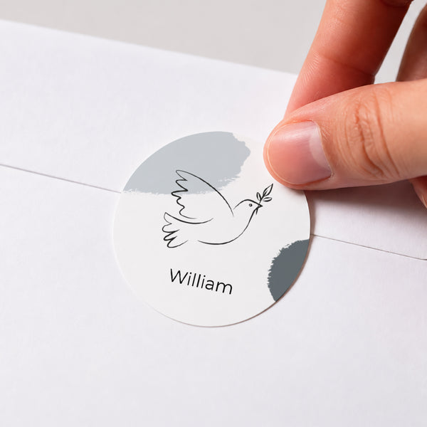 Sticker Taufe Rund Picasso-Stil foto