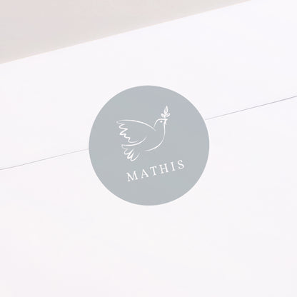 Sticker Taufe Rund Heilige Taube foto N° 2