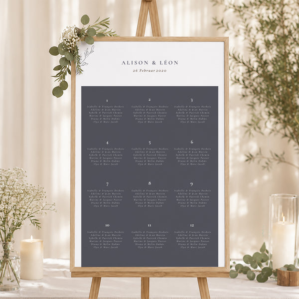 Sitzplan Hochzeit Porträt 60 x 90 cm Inspiration Kinfolk foto