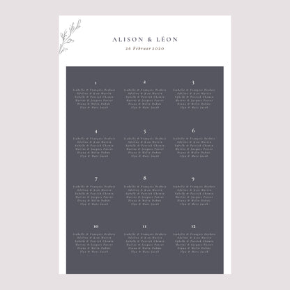 Sitzplan Hochzeit Porträt 60 x 90 cm Inspiration Kinfolk foto N° 2