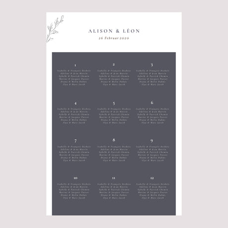 Sitzplan Hochzeit Porträt 60 x 90 cm Inspiration Kinfolk