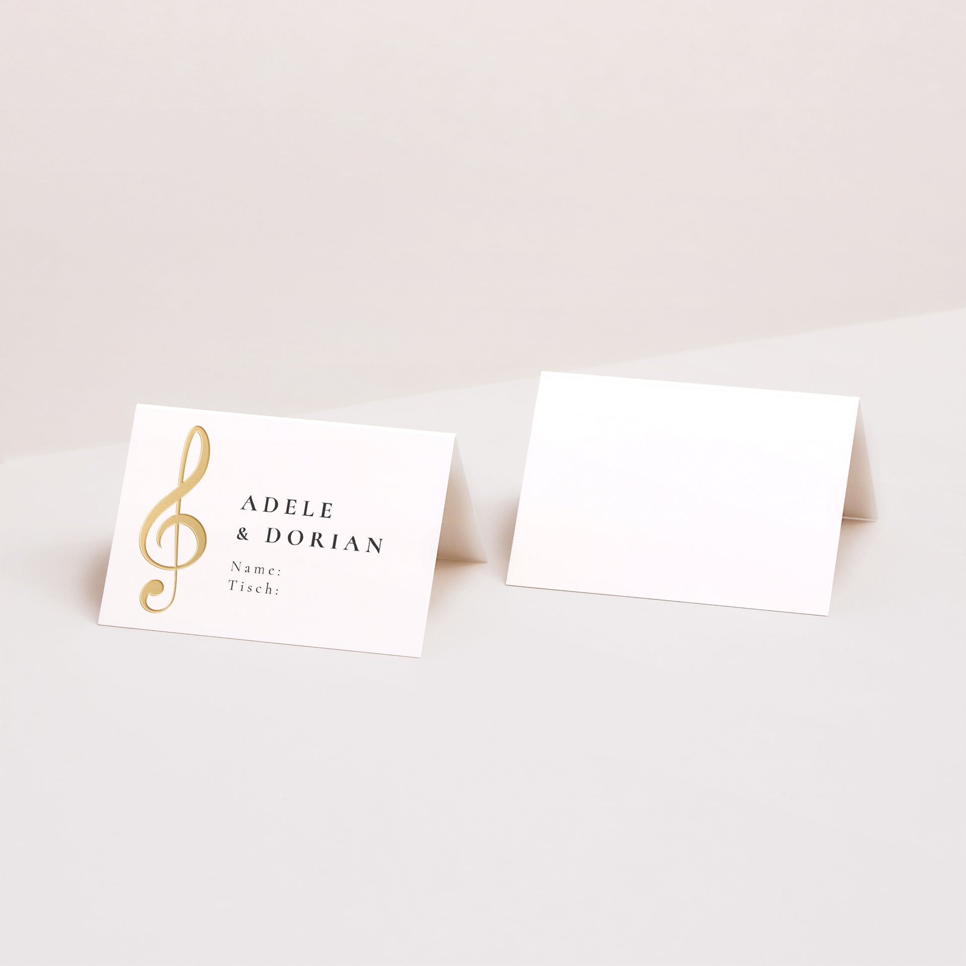 Tischkarten Hochzeit Quer Musik foto N° 1