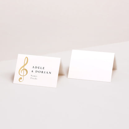 Tischkarten Hochzeit Quer Musik foto N° 1
