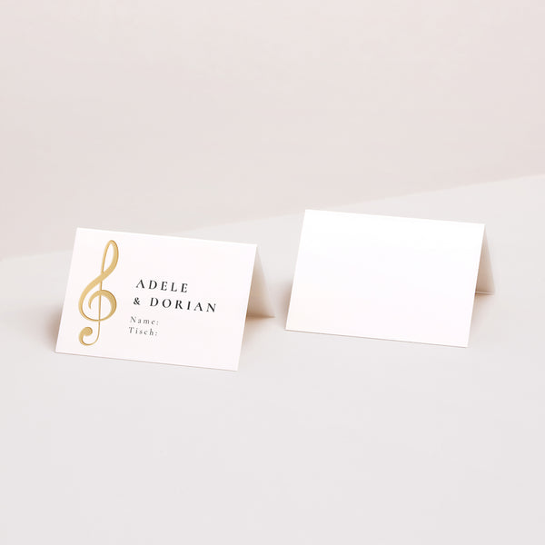 Tischkarten Hochzeit Quer Musik foto
