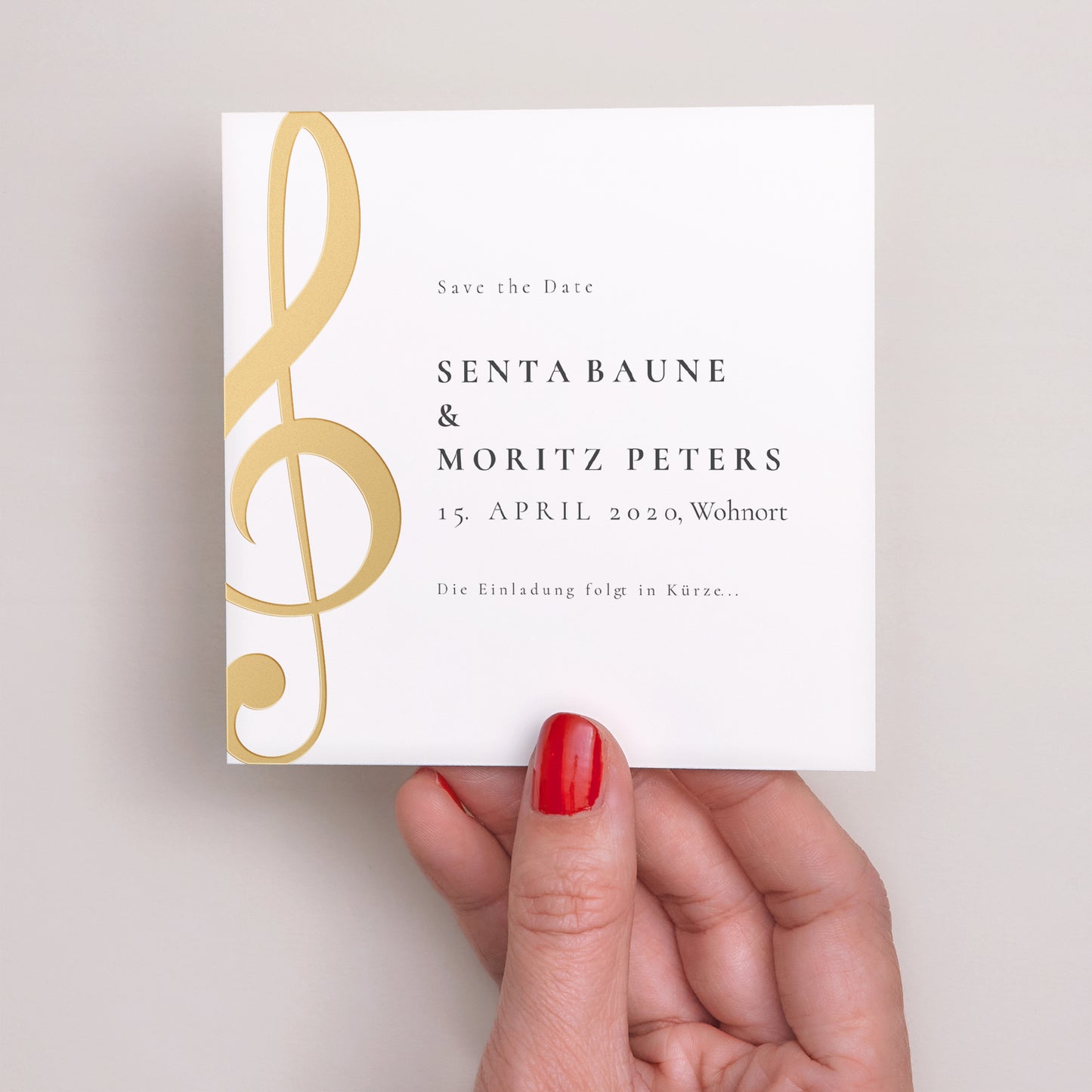 Save the date Karte Hochzeit Quadrat Musik foto N° 2