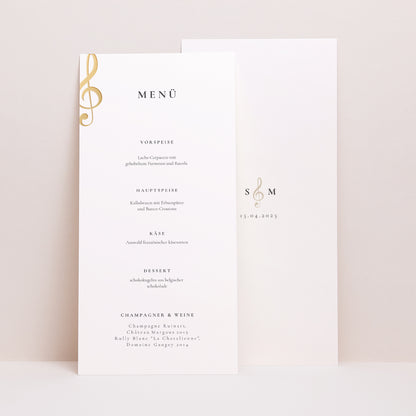 Menükarte Hochzeit Panoramatisches Porträt Musik foto N° 1
