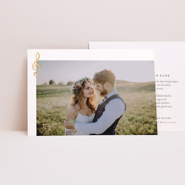 Dankeskarte Hochzeit Landschaft Musik foto