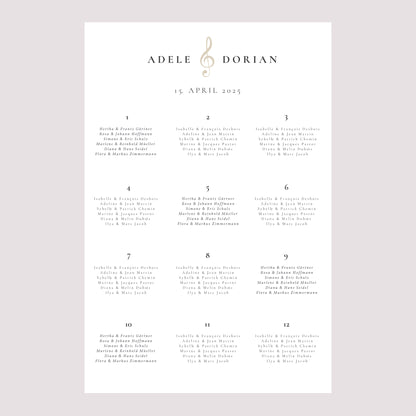 Sitzplan Hochzeit Porträt 60 x 90 cm Musik foto N° 2