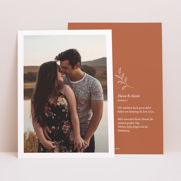 Save the date Karte Hochzeit Porträt Liberty Love foto