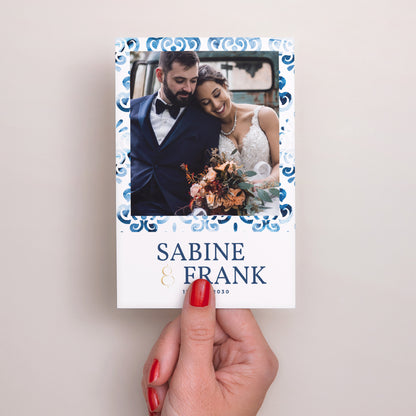 Dankeskarte Hochzeit PortraitPorträt Azulejos foto N° 2