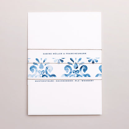 Hochzeitseinladung 3 Karten, Band Azulejos foto N° 4
