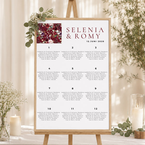 Sitzplan Hochzeit Porträt 60 x 90 cm Rock'n'Gold foto