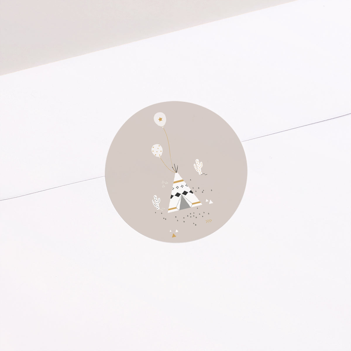 Sticker Geburt Rund Indisches Tipi foto N° 1