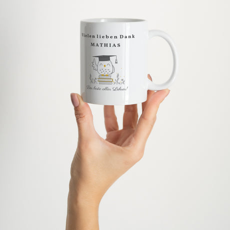 Tasse Objekte Weiß Instit Eule