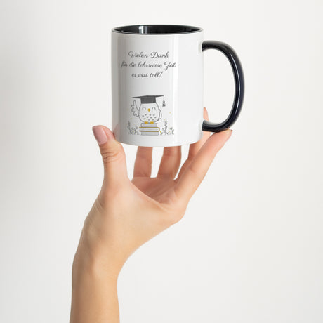 Tasse Objekte Schwarz Instit Eule