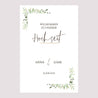 Begrüßungstafel Hochzeit Porträt 60 x 90 cm Rahmen Blätter foto N° 2