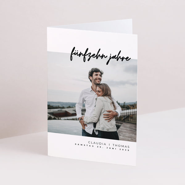 Einladungskarte Hochzeitstag Doppelter Porträtflügel Kristallhochzeit foto