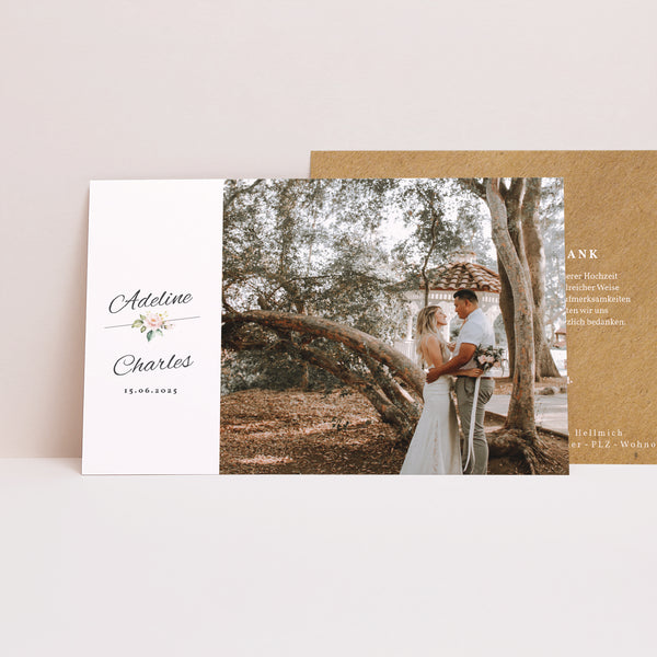 Dankeskarte Hochzeit Landschaft Romantische Kraft foto