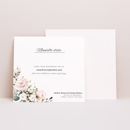 Beilegekarte Hochzeit Quadrat Romantische Kraft foto N° 1