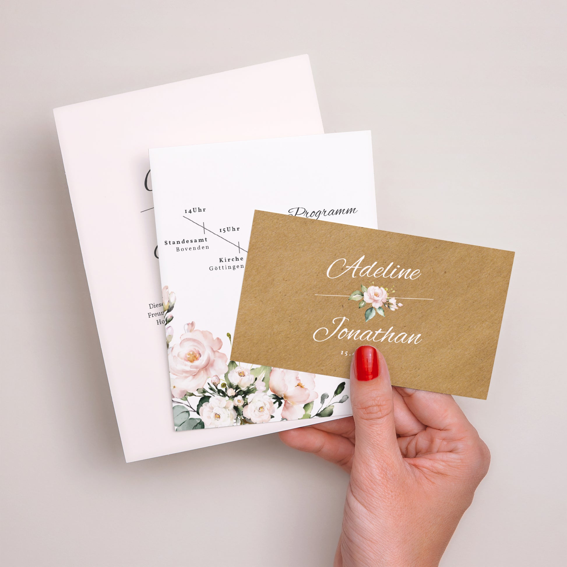Hochzeitseinladung 3 Karten, Band Romantische Kraft foto N° 3
