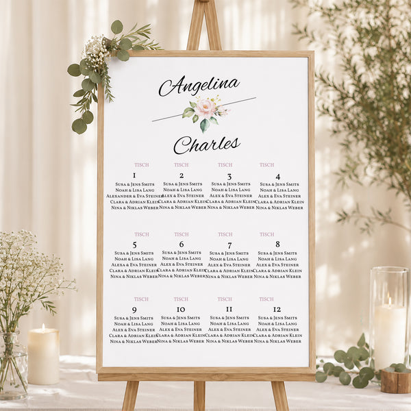 Sitzplan Hochzeit Porträt Romantische Kraft foto