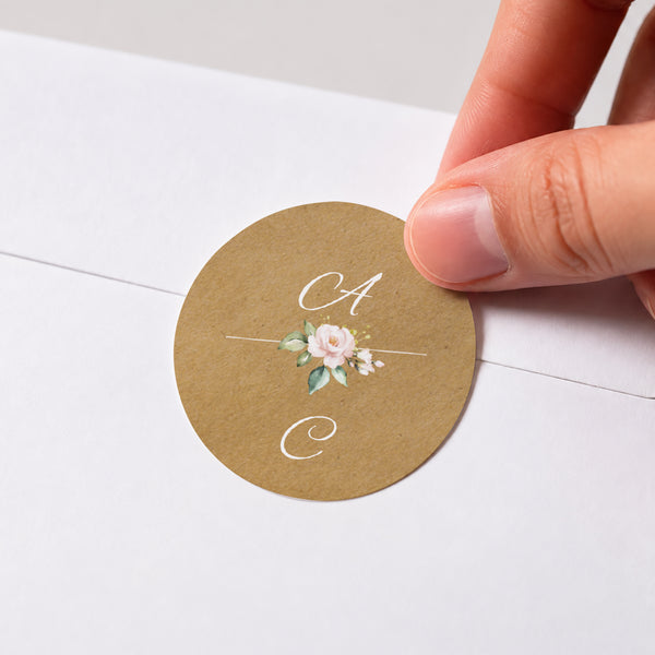 Sticker Hochzeit Rund Romantische Kraft foto