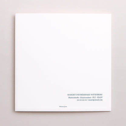 Einladungskarte Hochzeitstag Doppelflügiges Quadrat 40 Jahre Smaragd foto N° 3
