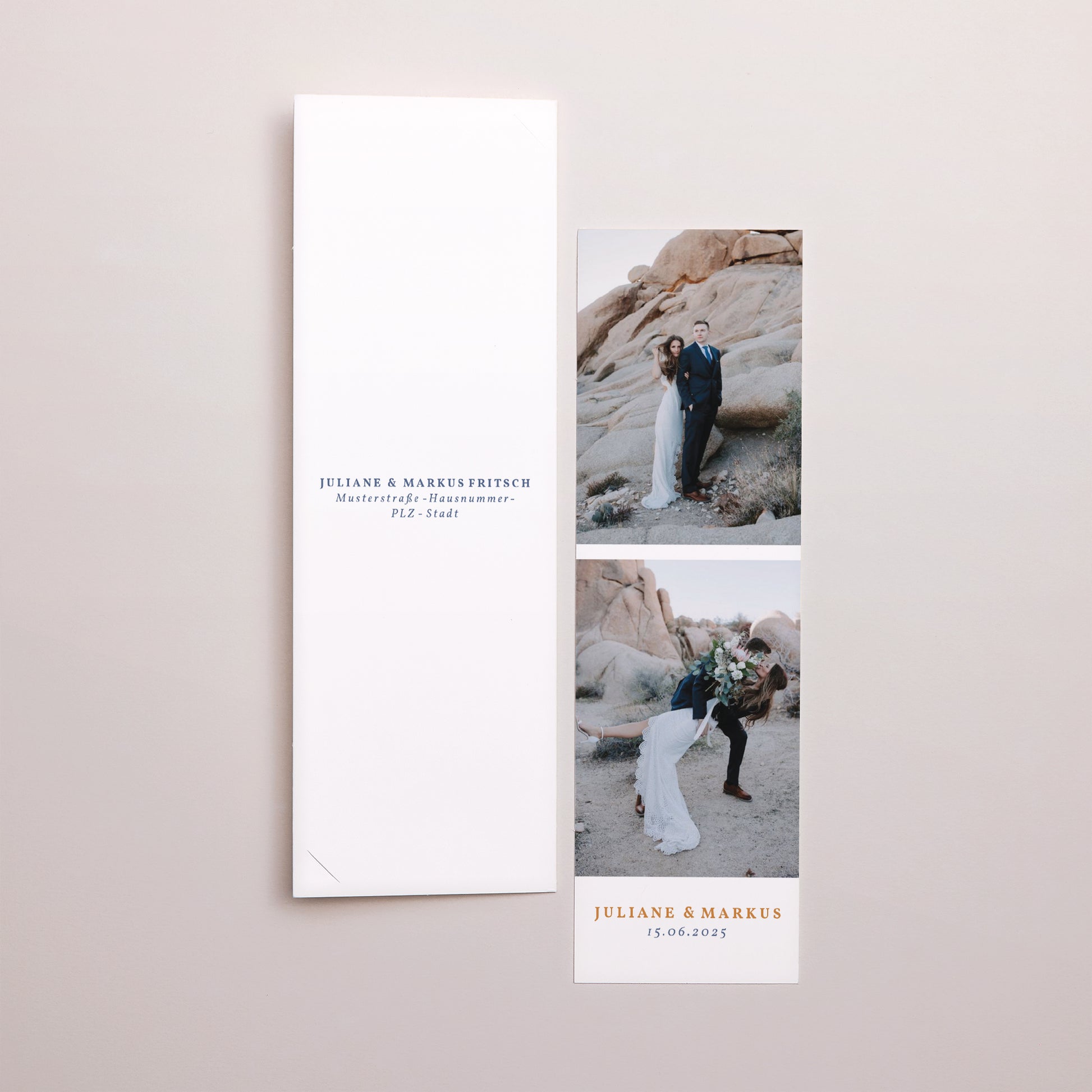Dankeskarte Hochzeit Fotoautomaten Lesezeichen Côté Mer foto N° 3
