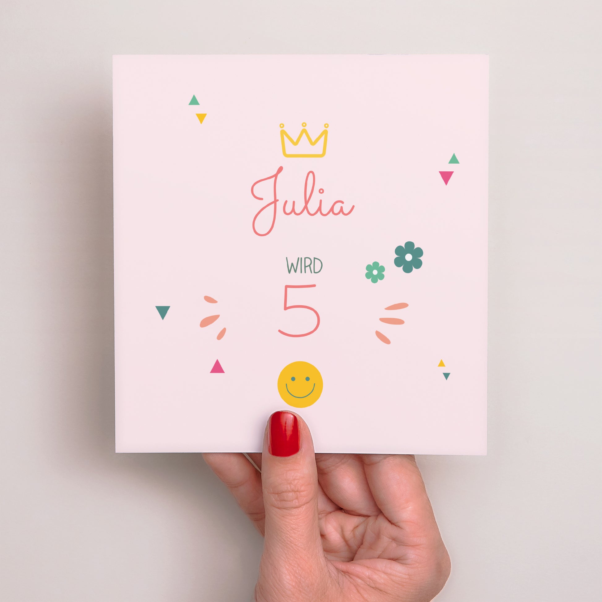 Einladungskarte Kindergeburtstag Quadrat Prinzessin Girly foto N° 2