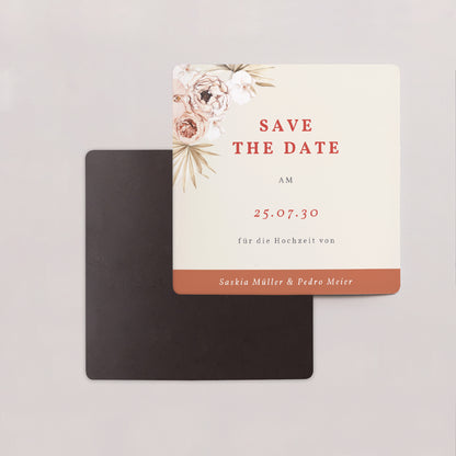 Save the date Karte Hochzeit Satz von 9, magnetisch. Böhmisches Quadrat foto N° 2