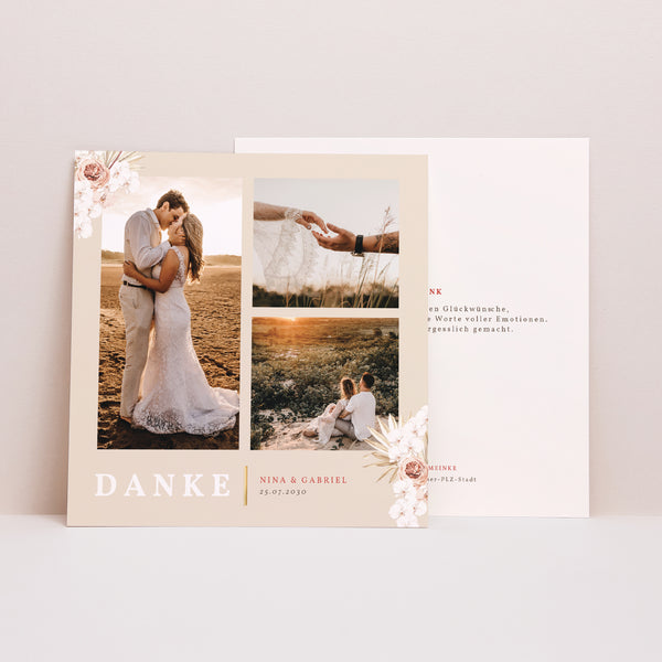 Dankeskarte Hochzeit Quadrat Böhmisches Quadrat foto
