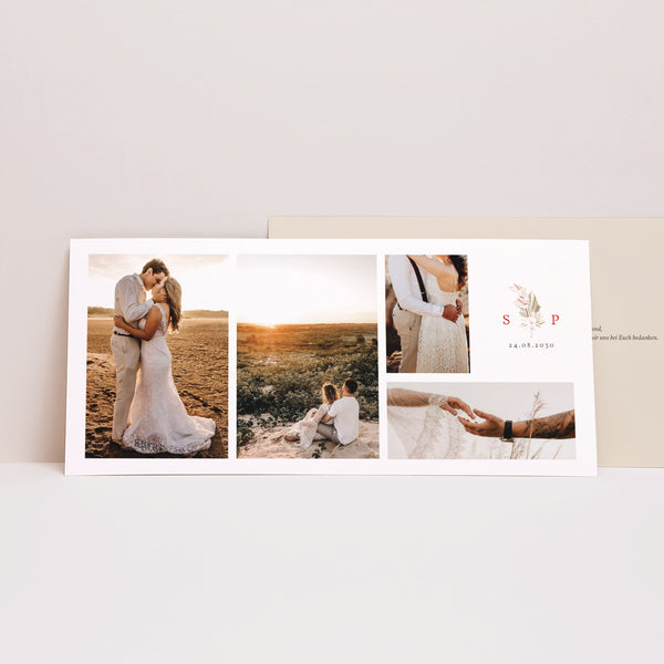 Dankeskarte Hochzeit Panoramische Landschaft Böhmisches Quadrat foto