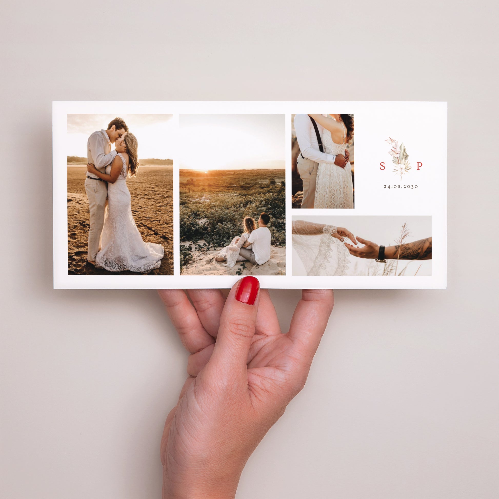 Dankeskarte Hochzeit Panoramische Landschaft Böhmisches Quadrat foto N° 2
