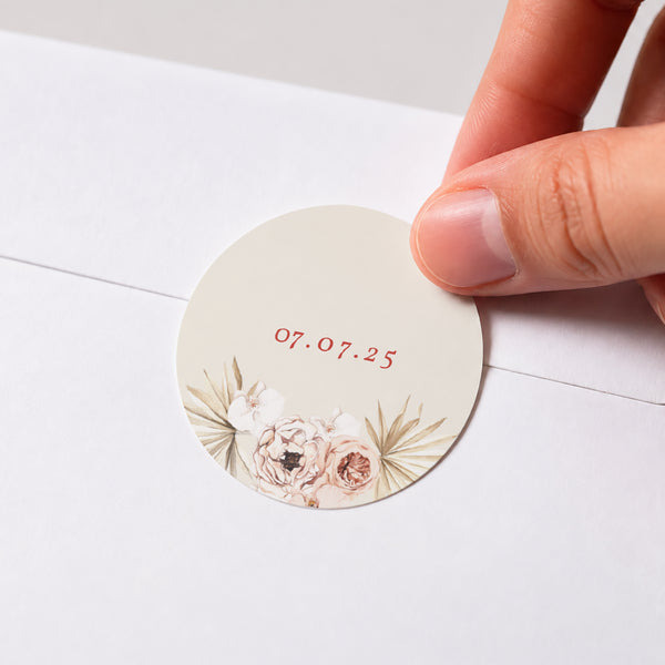 Sticker Hochzeit Rund Böhmisches Quadrat foto