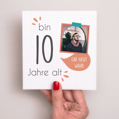 Einladungskarte Geburtstag Quadrat Ich bin 10 Jahre alt foto N° 2