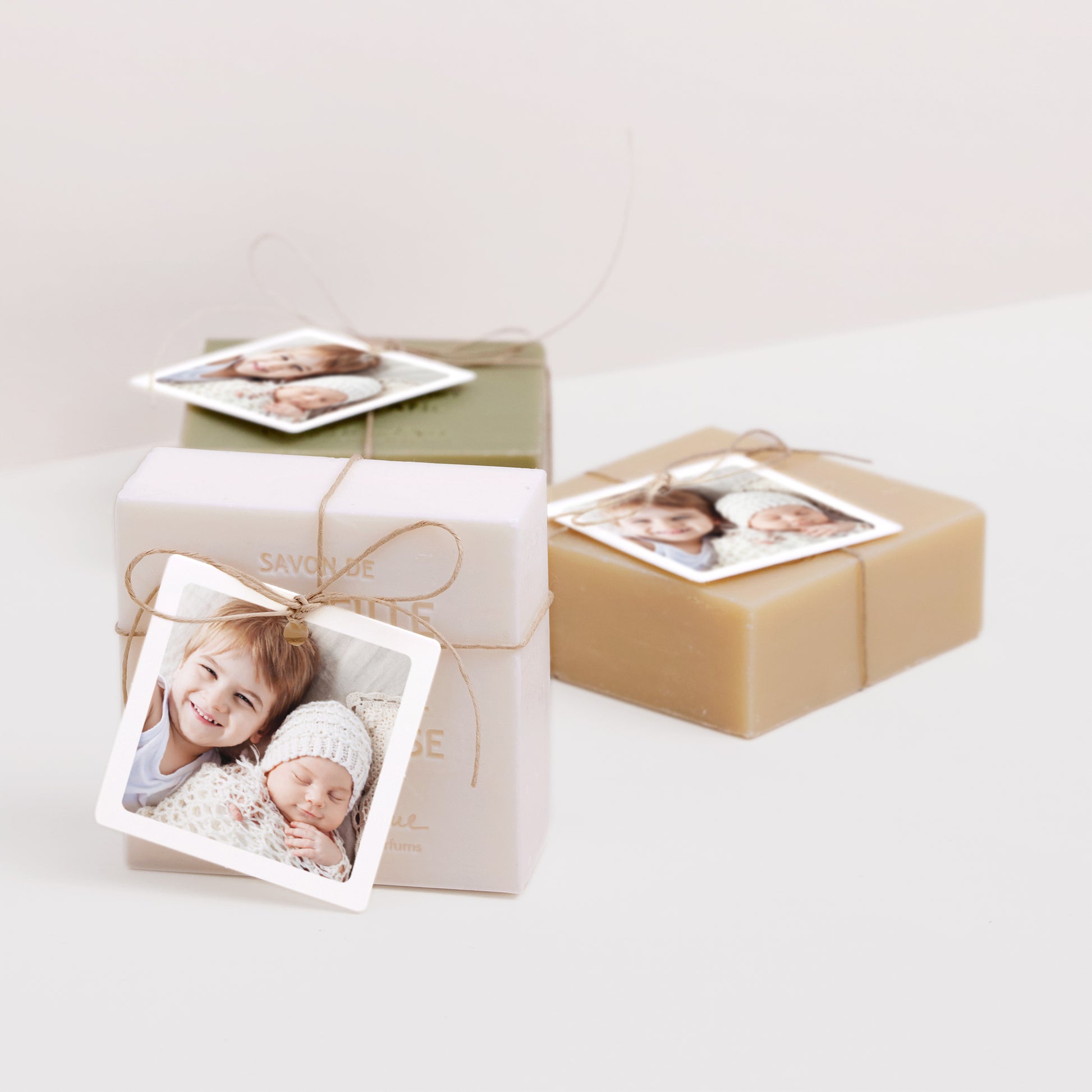 Vorgelochtes Etikett Geburt quadratisch Multi Foto Quadrat foto N° 2